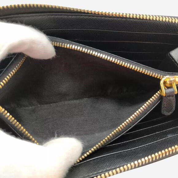 Prada Saffiano Long Wallet Black Leather - Picture 6 of 9